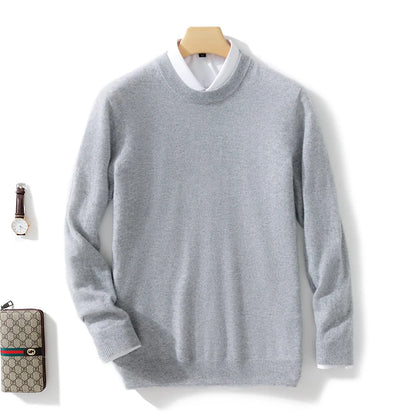2022 100% Cashmere Knitted Sweater Male Jumpers Winter Oneck Long Sleeve Thicker Warm Pullovers Pure Man Woolen Clothes
